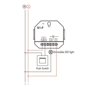 230V Valdiklis TRIAC + Push DIM S1-F + RF (150-360W) Pakaknka 3 gyslų laido + Push DIM - Image 5