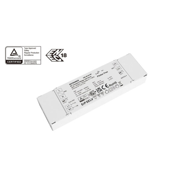 RF valdomas 40W 24V pritemdomas maitinimo šaltinis su PUSH-DIM funkcija