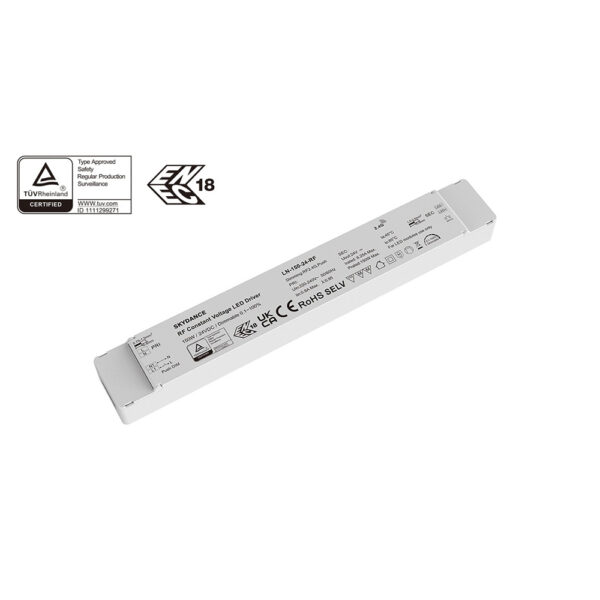 RF valdomas 150W 24V pritemdomas maitinimo šaltinis su PUSH-DIM funkcija
