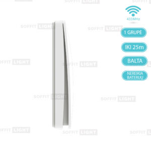 Belaidis kinetinis jungiklis be baterijų PUSH1/WH (1-klavišo, IP67, Baltas) - Image 4