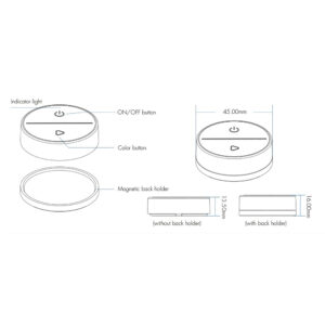 5-in-1 RF nuotolinio valdymo pultelis RQ2/WH BALTAS su magnetine nugarėle, skirtas visų rūšių LED apšvietimo valdiklių valdymui - Image 3