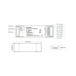 4 kanalų 230V valdiklis SS-4(WT) skirtas įjungti/išjungti + WIFI veikia su TUYA ir SMARTLIFE - Image 3