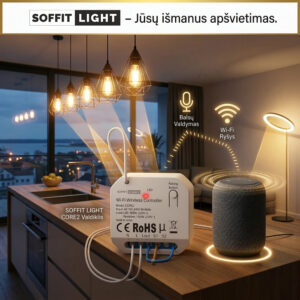 Išmanusis Wi-Fi + RF apšvietimo valdiklis CORE2 (1-kanalo, TUYA / valdymas balsu) - Image 6